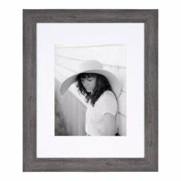 Kate And Laurel Edson Gray Rustic Farmhouse Picture Frame Set, 16x20 in. Matted to 11x14 in. (Set of 2) thumbnail 2