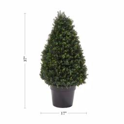 Pure Garden 37 in. Artificial Cypress Tower Style Topiary with Pot thumbnail 2