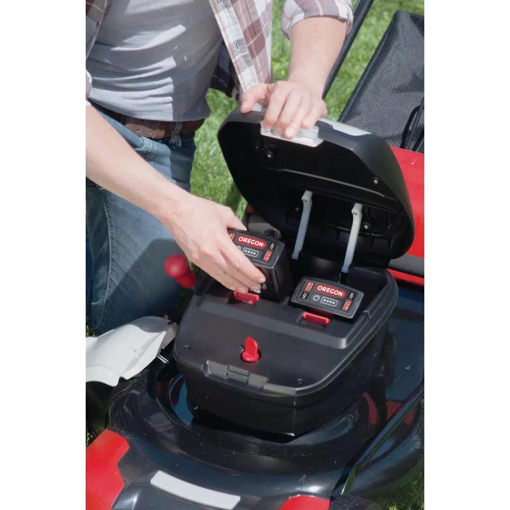 Oregon LM400 40V Cordless Battery Powered Walk Behind Push Lawn Mower, 20 in. Steel Deck