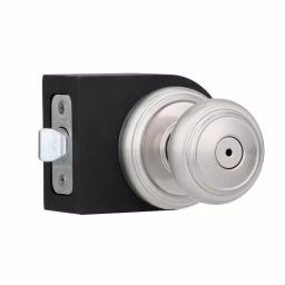 Baldwin Prestige Alcott Satin Nickel Privacy Door Knob (4-Pack) thumbnail 4