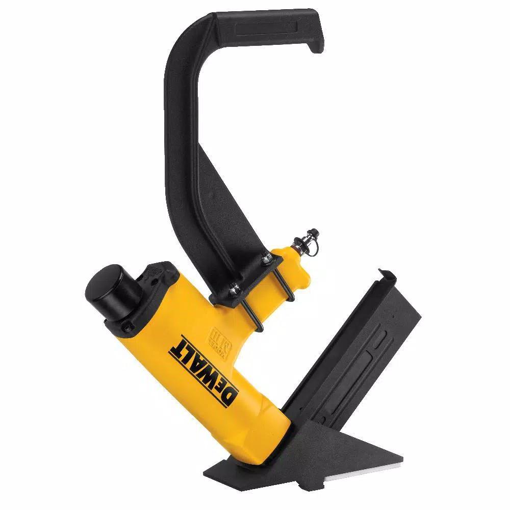 DEWALT Pneumatic 15.5-Gauge Hardwood Flooring Stapler with Mallet and Base Plates