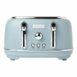 Haden Highclere 4-Slice Wide Slot Retro Toaster, Pool Blue thumbnail 1