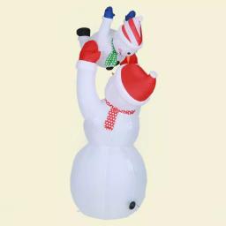 Luxen Home 8 ft. Snowman Family Playing Inflatable Holiday Yard Decor with LED Lights thumbnail 7