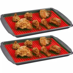 Southern Homewares Healthy Homewares Red Silicone Baking Mats, Non-Stick 2-Pack thumbnail 3