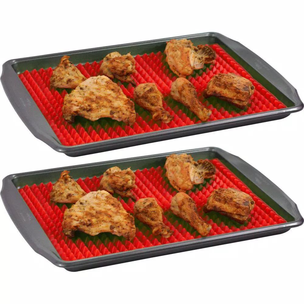 Southern Homewares Healthy Homewares Red Silicone Baking Mats, Non-Stick 2-Pack