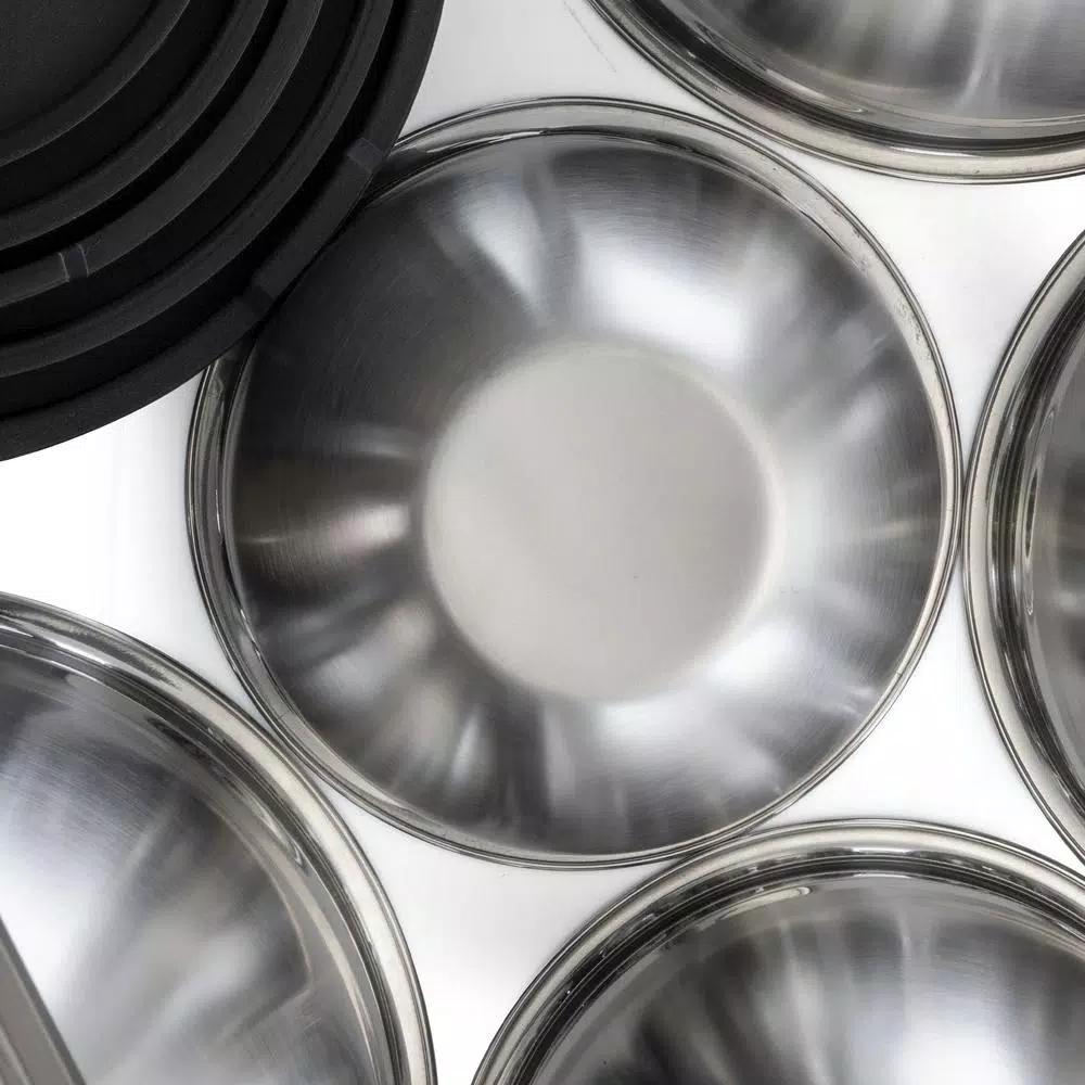 MegaChef MegaChaf 5-Piece Stainless Steel Mixing Bowl Set with Lids