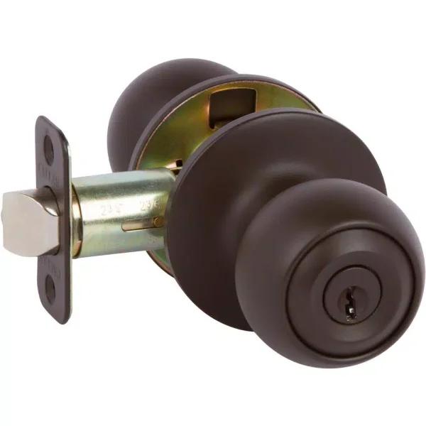 Callan Fairfield Classic Oil Rubbed Bronze Round Entry Door Knob and Single Cylinder Deadbolt Combo Pack