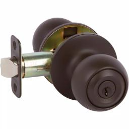 Callan Fairfield Classic Oil Rubbed Bronze Round Entry Door Knob and Single Cylinder Deadbolt Combo Pack thumbnail 1