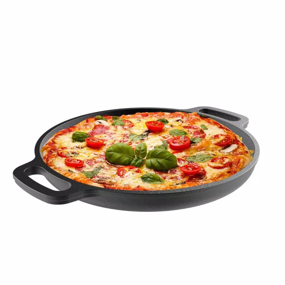 Classic Cuisine 13.25 in. Pre-Seasoned Cast Iron Pizza Pan