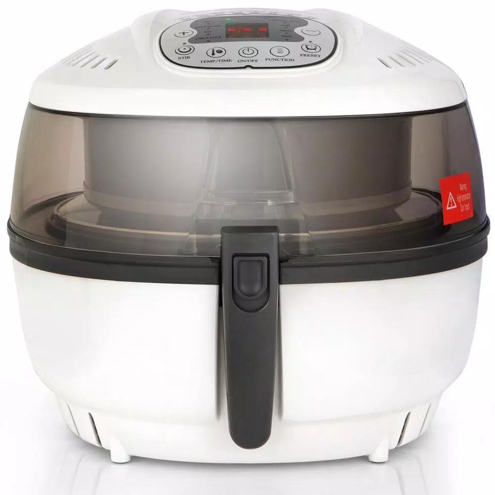 Barton Ensue 6.3 Qt Air Fryer, 1700W Multi-Functional Electric Oil-Free Cooker with 8 Programs, White