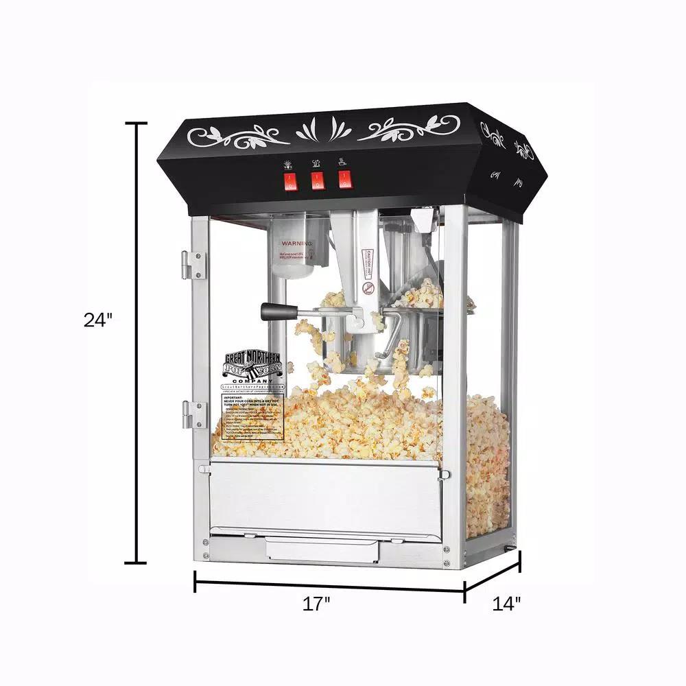 Great Northern Popcorn 850-Watt 8 oz. Black Popcorn Popper Machine