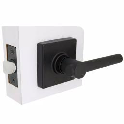 Defiant Highland Matte Black Passage Door Lever with Square Rose thumbnail 3
