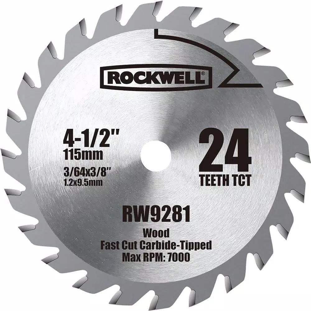 Rockwell 4-1/2 in. TCT Carbide Compact Circular Saw Blade, 24 Teeth
