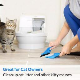 WISP 5-Piece Cleaning Set: Telescoping 90° Angled Broom, Foot-Operated Dustpan, and Mini Brush Set - Gray thumbnail 6