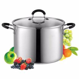 Cook N Home 8 Qt. Stainless Steel Stock Pot with Tempered Glass Lid thumbnail 3