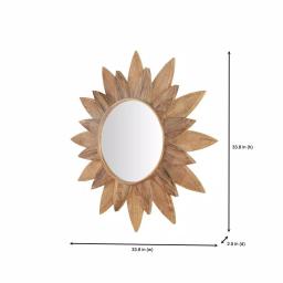 Home Decorators Collection Sunburst Art Deco Accent Mirror, Brown Antiqued Wood, 33.8 in. thumbnail 2