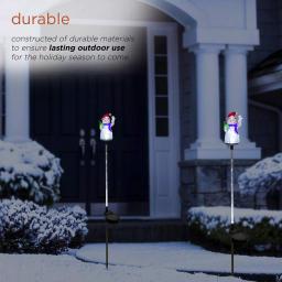 Alpine Corporation Solar Snowman Garden Stakes with Fiber Optic LED Lights, Set of 2 thumbnail 6