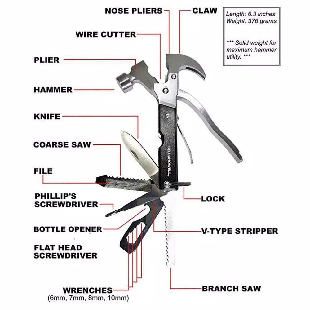 Bell + Howell Bell+Howell Tac Tool 18-in-1 Stainless Steel Multi-Tool