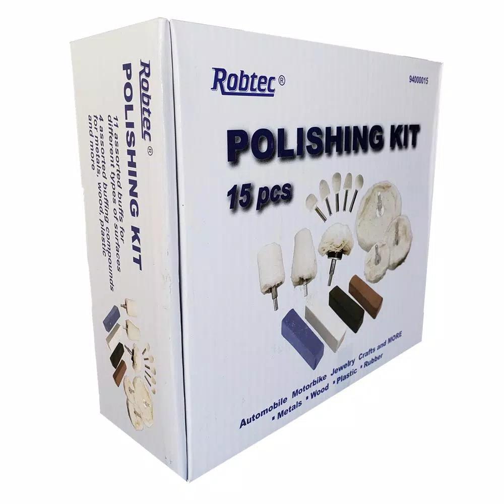Robtec 15-Piece Aluminum Polishing Kit for Rotary Power Tools