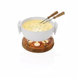 Boska Candlelight Fondue Twinkle 6-Piece Ceramic Fondue Set - White thumbnail 2