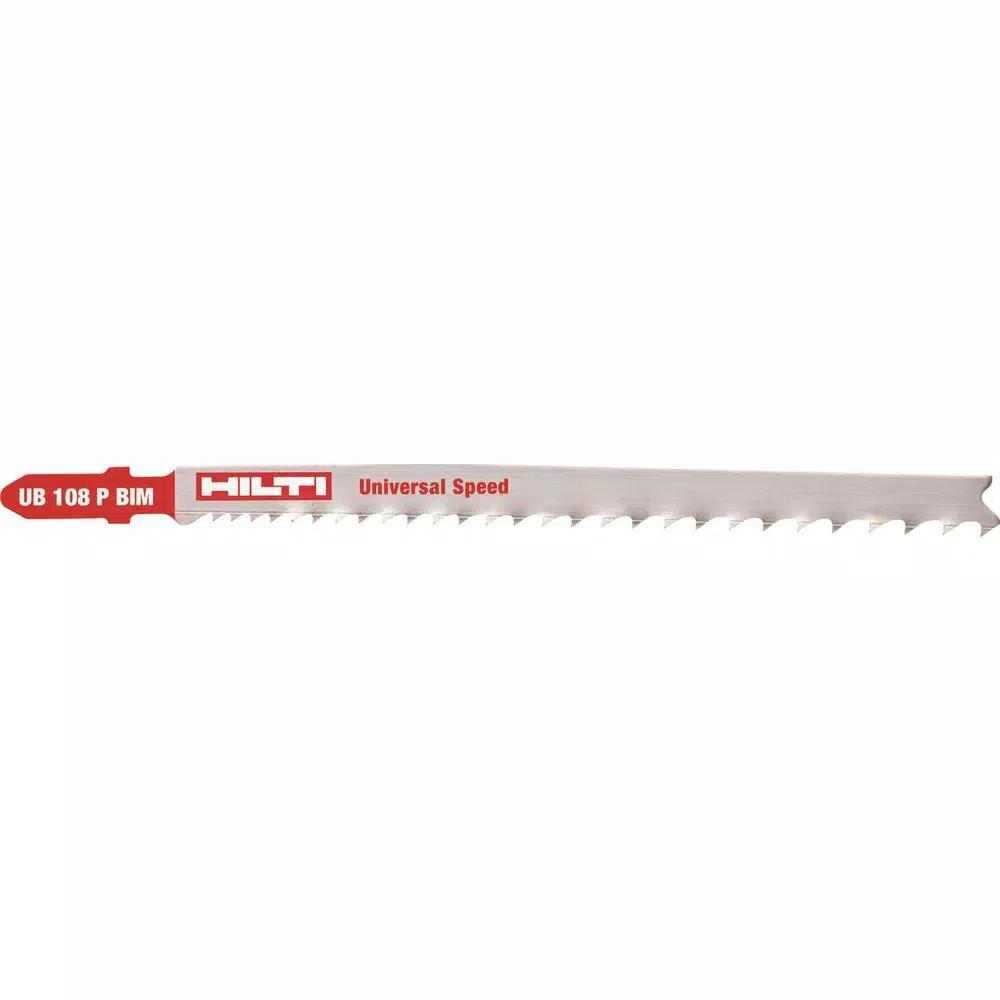 Hilti UB 108 Bi-Metal T-Shank Premium Jig Saw Blades, 4.25 in, 5-10 TPI, Multi-Purpose (5-Pack)