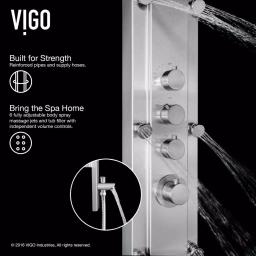 VIGO Mateo 59.5 in. Stainless Steel 6-Jet High Pressure Shower Panel System thumbnail 8