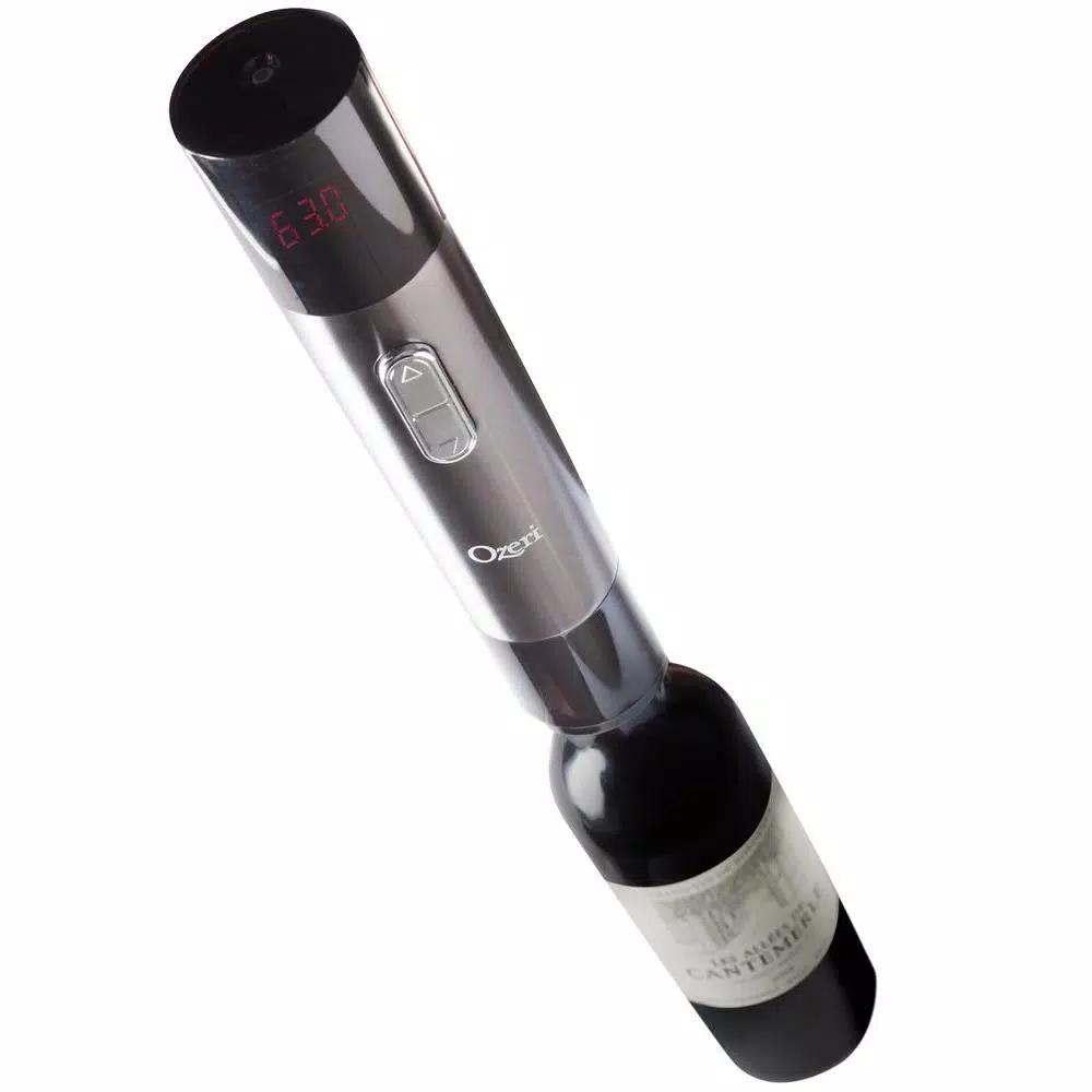 Ozeri Maestro Electric Wine Opener with Infrared Thermometer, Stainless Steel