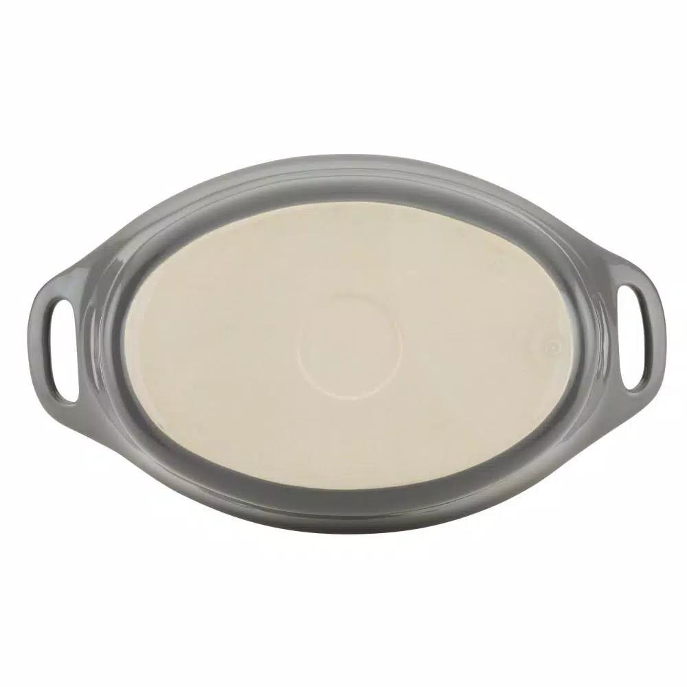 Rachael Ray 1.5 Qt. Gray Ceramic Oval Baker