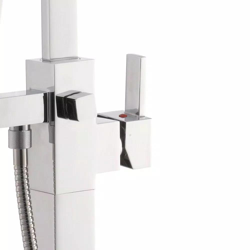 Glacier Bay Farrington Freestanding Floor Mount Tub Faucet with Handheld Handshower, Chrome