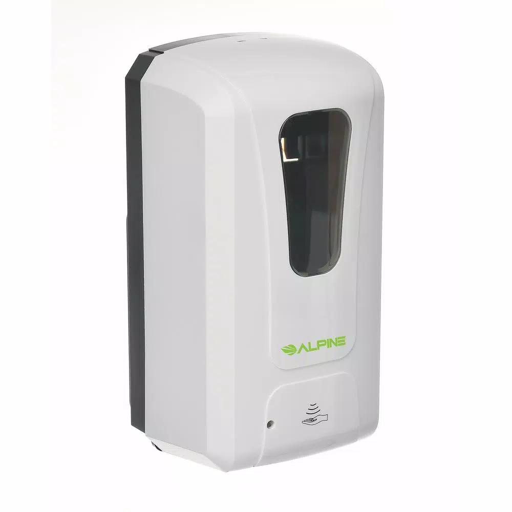 Alpine Industries 1200ml Automatic Wall Mount Foam Hand Sanitizer & Soap Dispenser, White