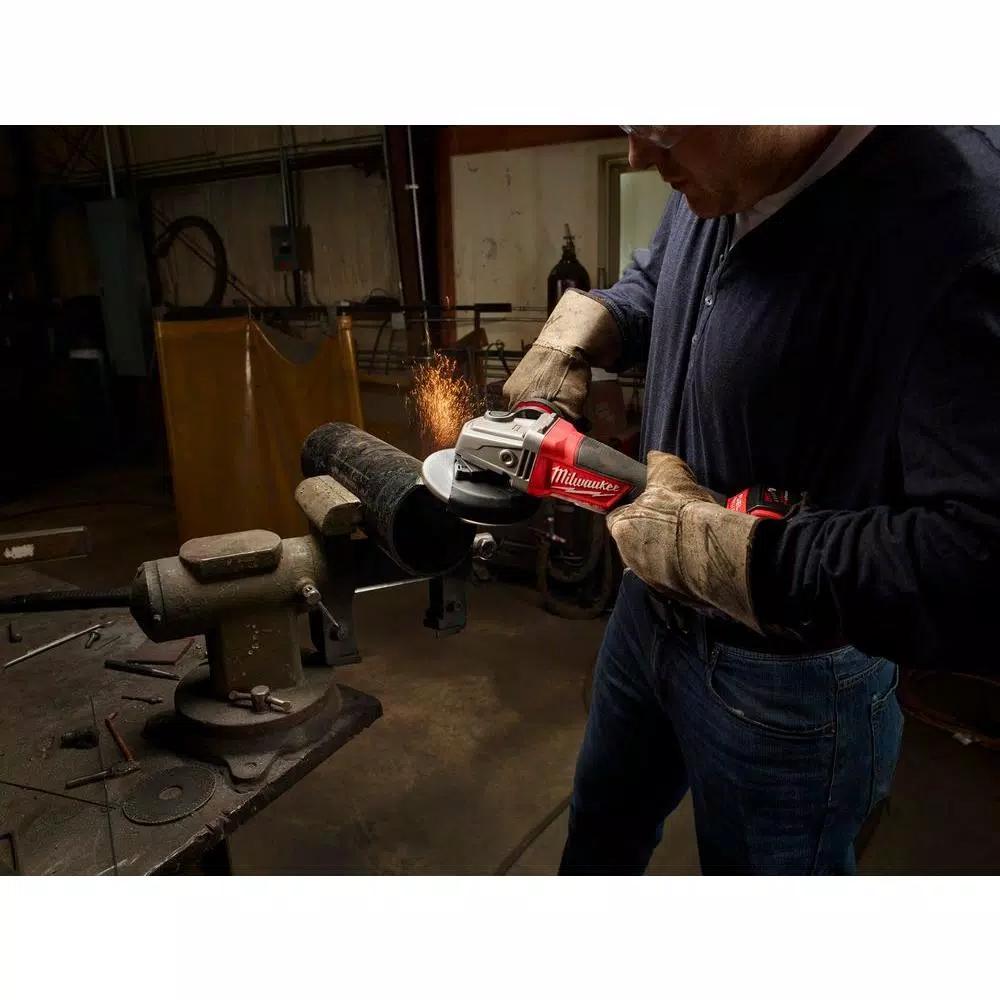 Milwaukee M18 FUEL 4-1/2 in. / 5 in. Brushless Cordless Angle Grinder Kit with Paddle Switch and (2) 6.0 Ah Batteries
