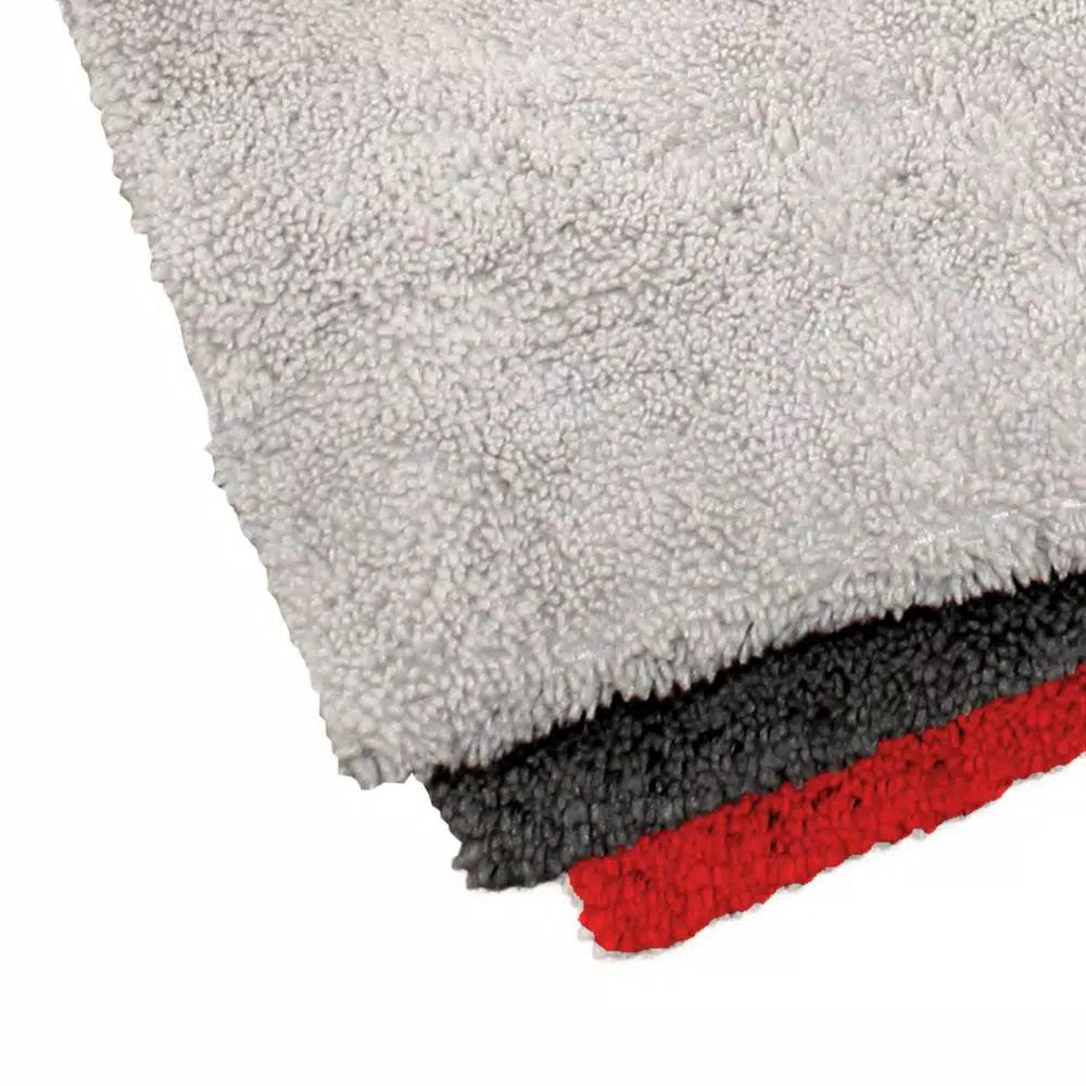 Barrett-Jackson All-Purpose Microfiber Detailing Towel Kit, 3-Pack (Gray/Red)