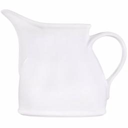 Home Essentials 16 oz. Pure White Ceramic Flat Pitcher with Rustic Glazed Finish thumbnail 1