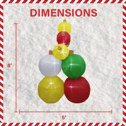 Fraser Hill Farm 8 ft. Pre-Lit Ornament Balls Christmas Inflatable thumbnail 2