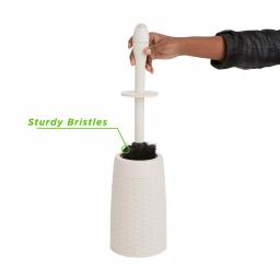 Mind Reader 12 in. Plastic Magic Toilet Brush and Holder Set in Ivory thumbnail 6