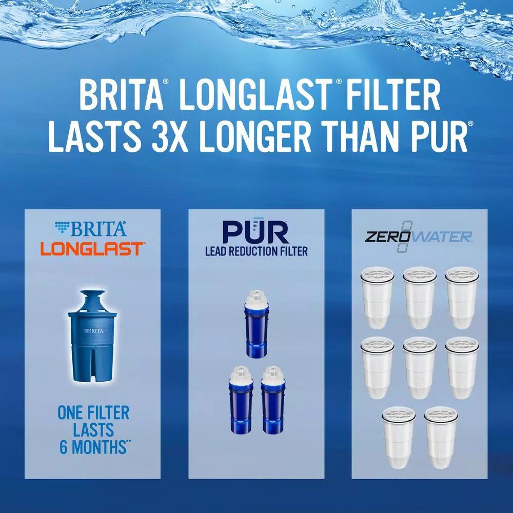 Brita Longlast Water Filter Replacement Cartridge for Pitchers and Dispensers, Reduces Lead & Chlorine