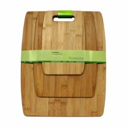 Oceanstar Design Collection 3-Piece Bamboo Cutting Board Set, Natural Rectangle Boards thumbnail 3