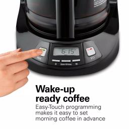 Hamilton Beach 12-Cup Programmable Drip Coffee Maker with Black Stainless Steel Accents thumbnail 9