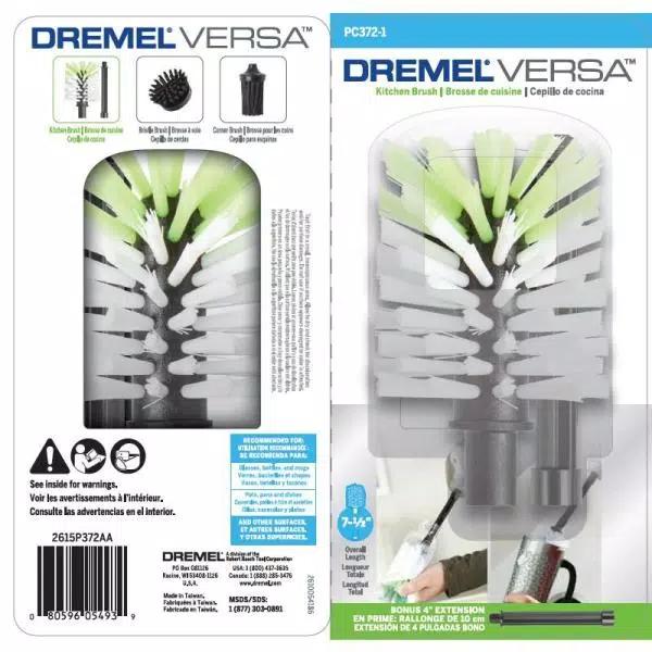 Dremel Versa Kitchen Brush Set - Durable Nylon Bristle Cleaning Brush for Bottles, Mugs, and Blenders