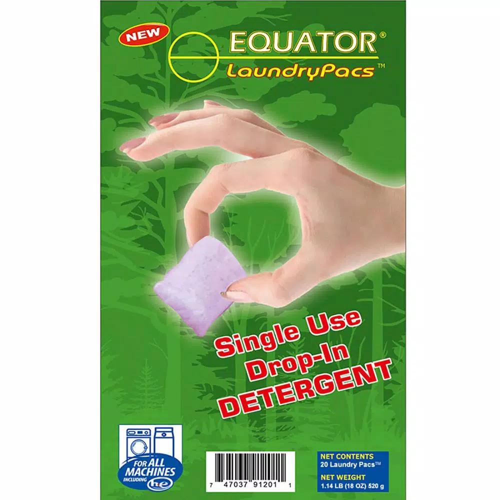 Equator Unscented High Efficiency Laundry Detergent Pods, 20-Count
