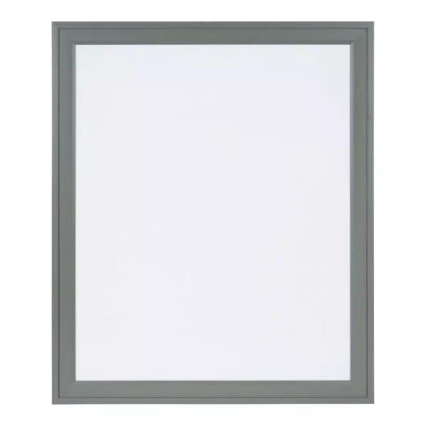 DesignOvation Bosc Gray Framed Magnetic Dry Erase Memo Board with Magnets and Marker