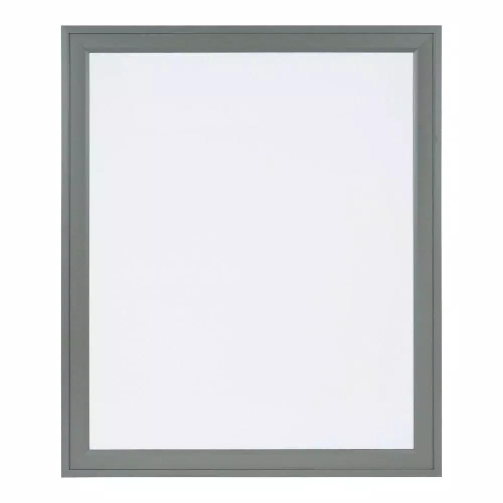 DesignOvation Bosc Gray Framed Magnetic Dry Erase Memo Board with Magnets and Marker