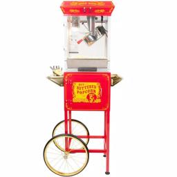 Funtime Sideshow Popper 8 oz. Popcorn Machine & Cart, Traditional Red/Gold Theater Style thumbnail 5