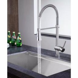 ANZZI Carriage Single Handle Kitchen Faucet, Brushed Nickel, Modern Deck Mount thumbnail 10