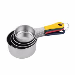 Fox Run 4-Piece Stainless Steel Measuring Cup Set with Color-Coated Handles thumbnail 2