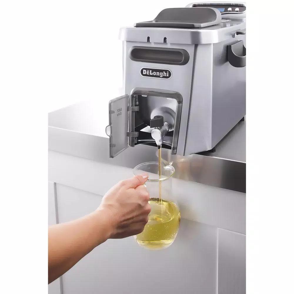 DeLonghi De'Longhi Livenza Dual Zone 4.5L Stainless Steel Deep Fryer with Easy Clean Drain System