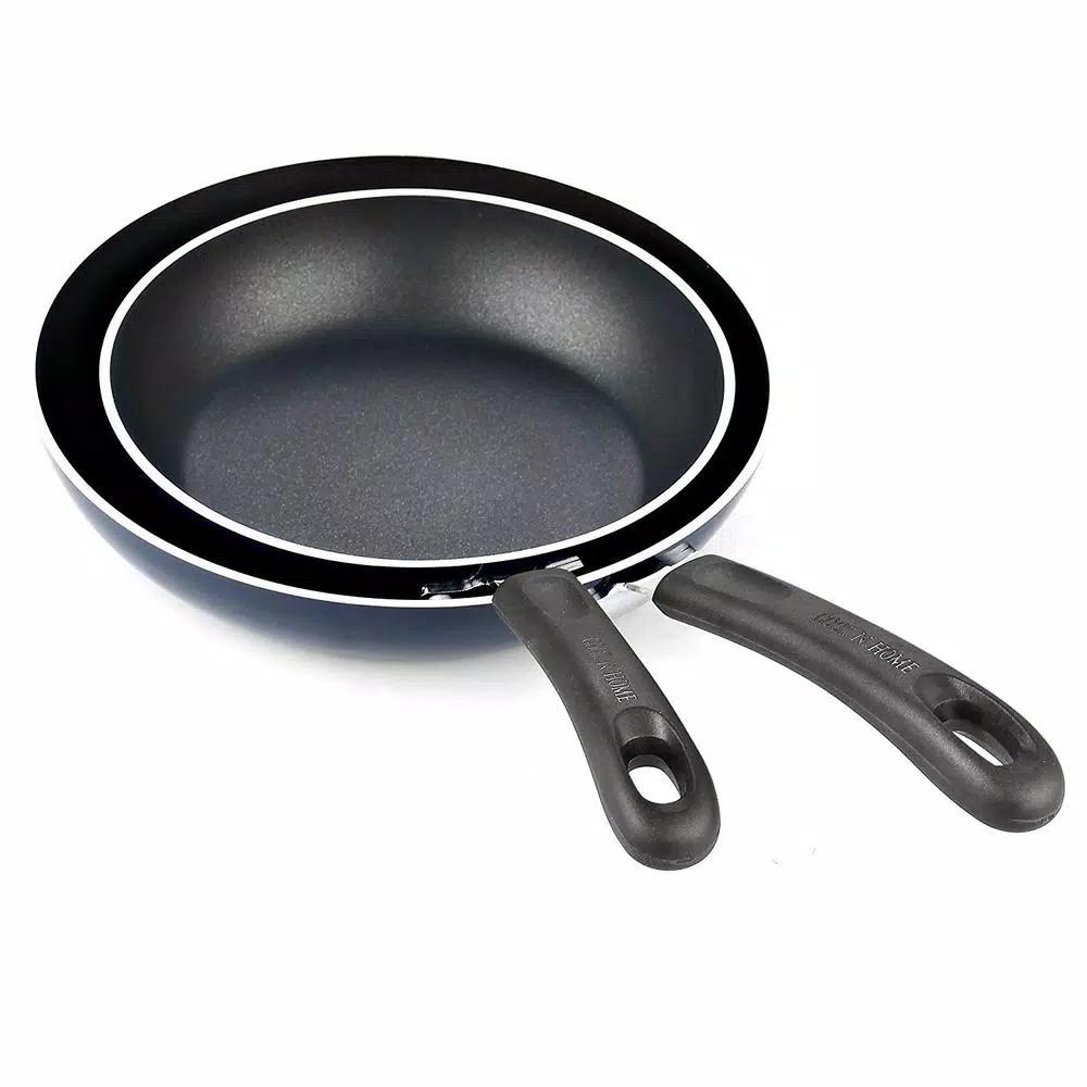 Cook N Home 2-Piece Aluminum Nonstick Saute Pan Set, Blue