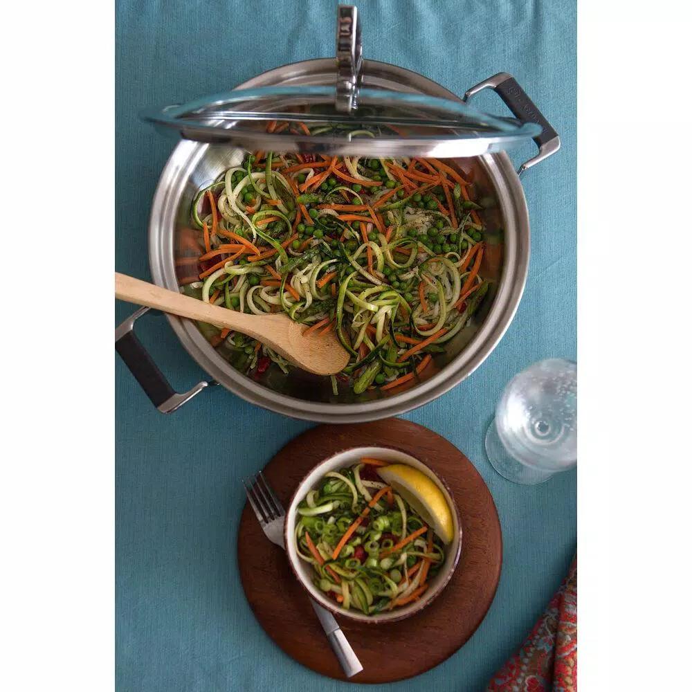 CookCraft by Candace 3 Qt. Tri-Ply Stainless Steel Casserole Pan with Patented Latch Glass Lid