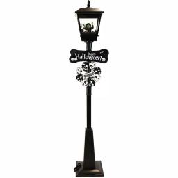 Haunted Hill Farm 71 in. Black Wicked Witch Animated Lamp Post with Spooky Music thumbnail 1