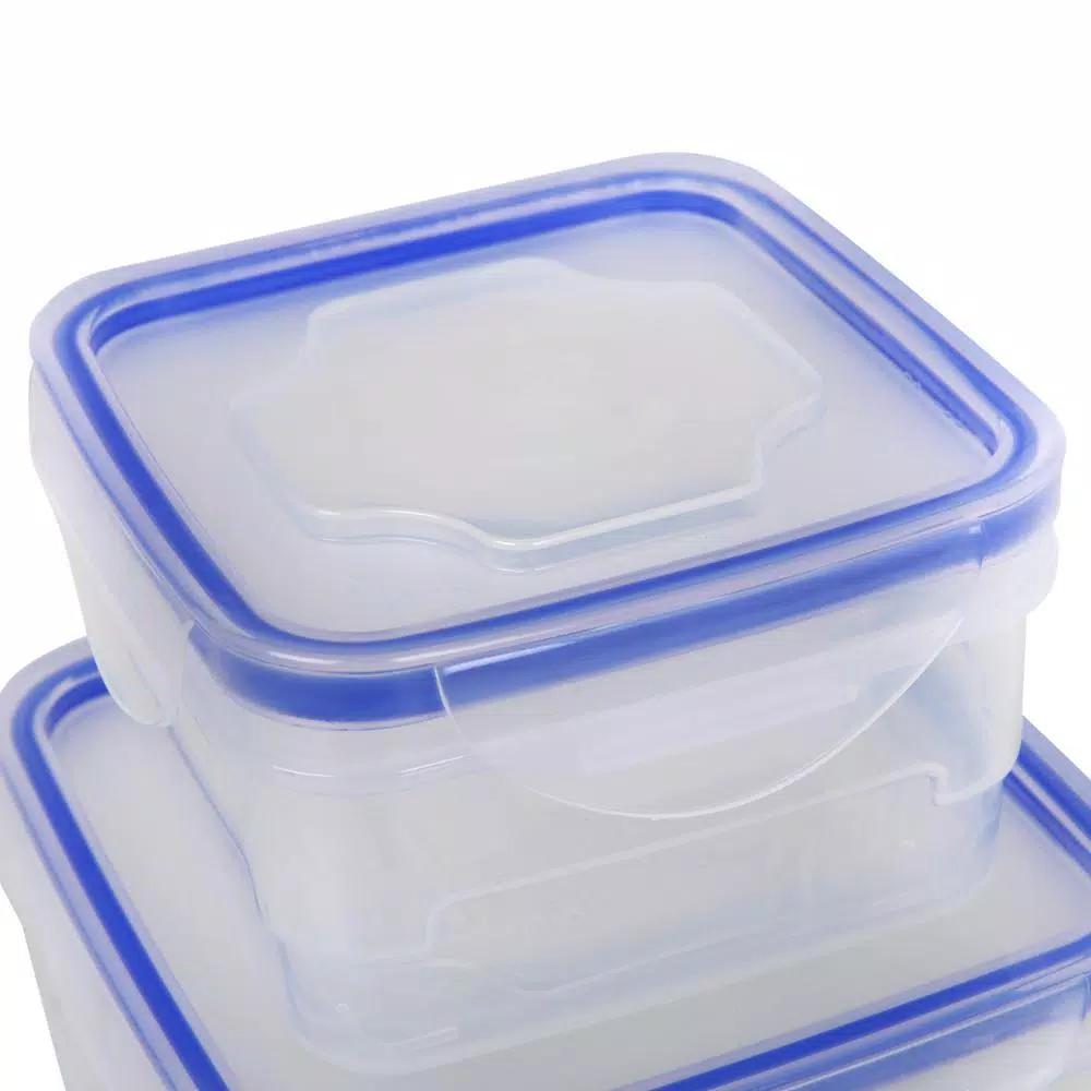 Kitchen Details 16-Piece Food Storage Container Set with Airtight Clip-Lock Lids, Blue